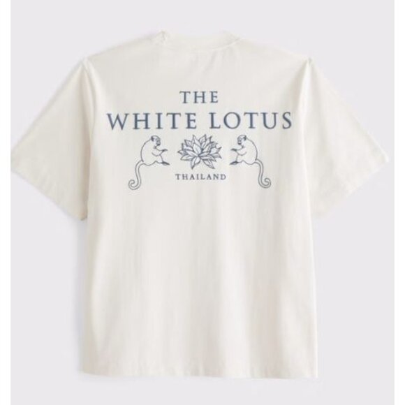Abercrombie & Fitch Premium The White Lotus Cream Graphic Tee Men's Size Large - Picture 6 of 16